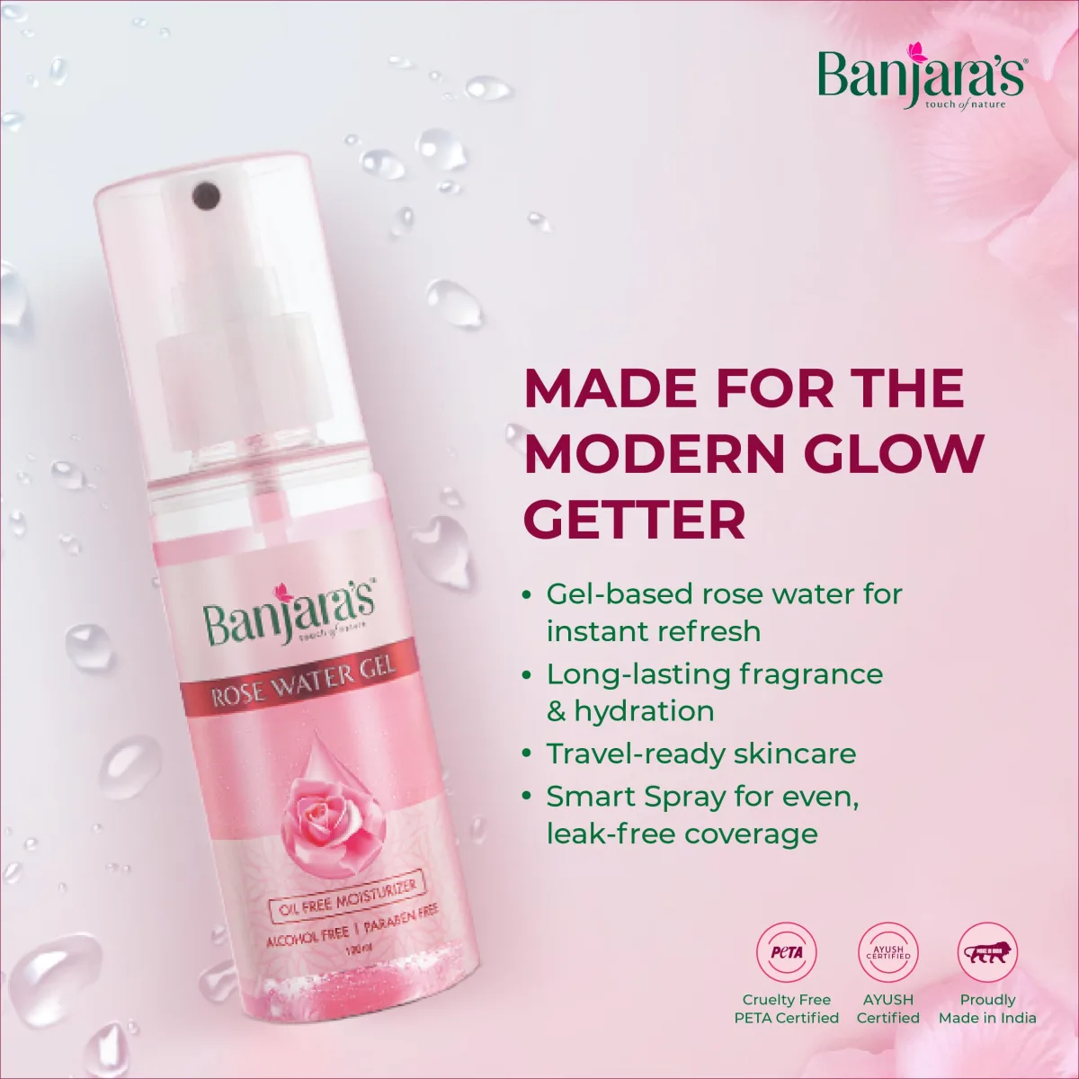 Rose Water Gel (Oil-Free Hydrating Spray Mist)